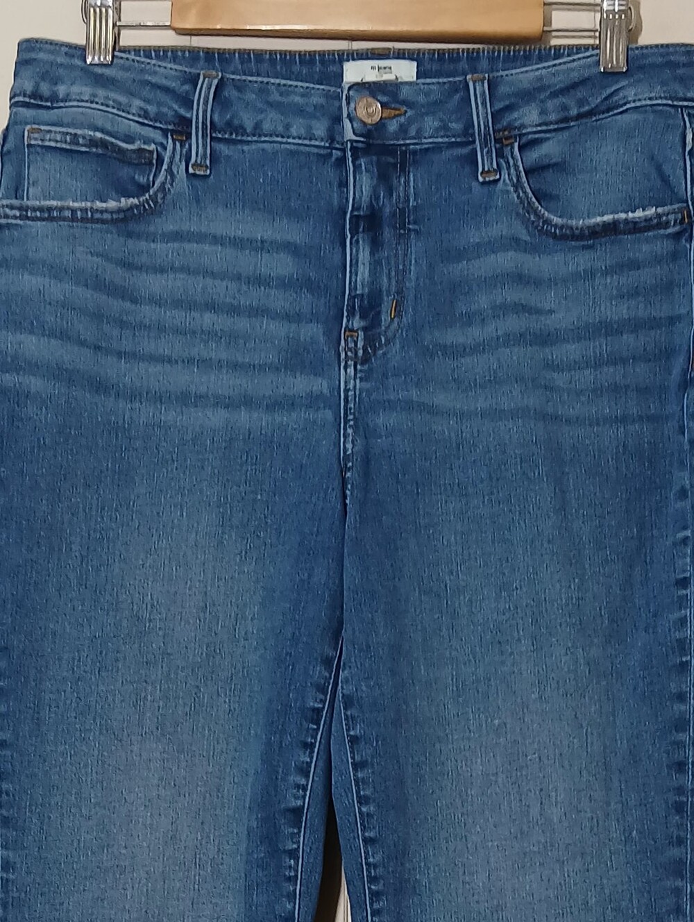 Maurices M Jeans Classic Straight High Rise Crop Blue Stretch Denim - Picture 2 of 6